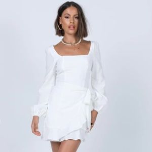 Princess Polly - White Wrap Dress Mini